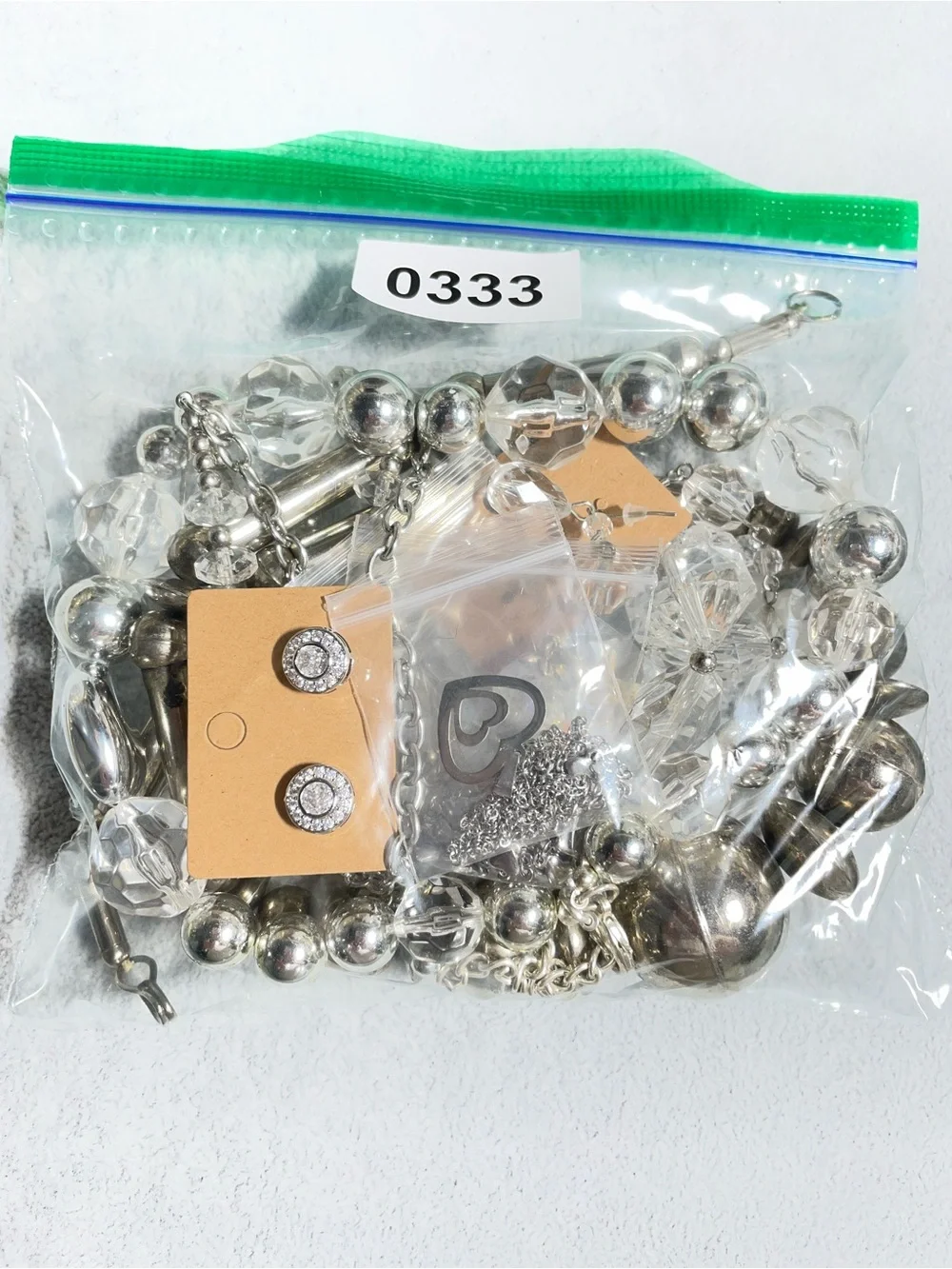 Silver & Clear Curated Statement Earrings Bracelet Lot of 10